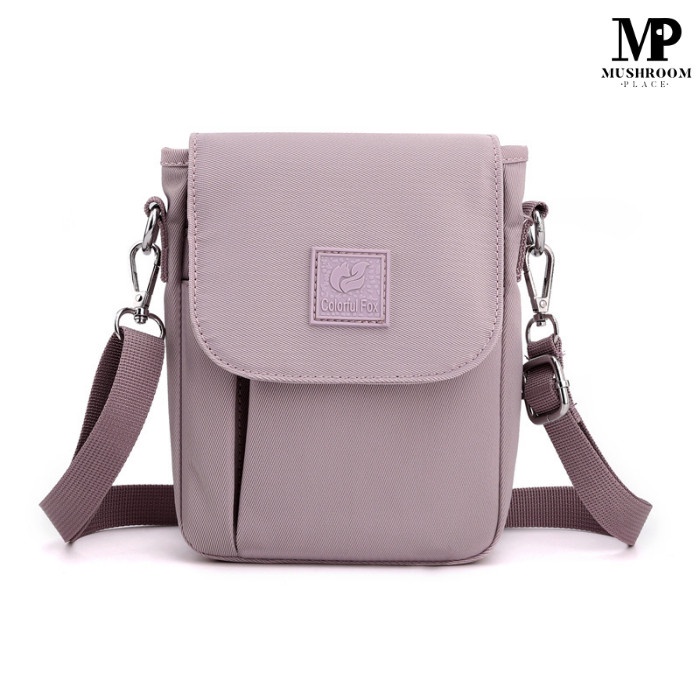 Terlaris Tas Slempang Cewe Korea Simple - Sling Bag Wanita Import Multifungsi - Ungu Lilac