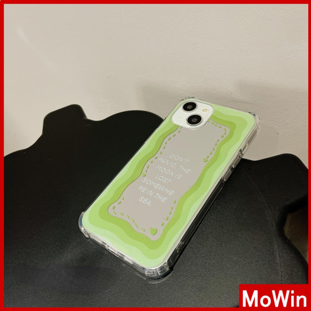 iPhone Case Acrylic Reflective Mirror Airbag Shockproof Protection Camera Green Border Letter Compatible with iPhone 11 iPhone 13 Pro Max iPhone 12 Pro Max iPhone 7 Plus iPhone xr