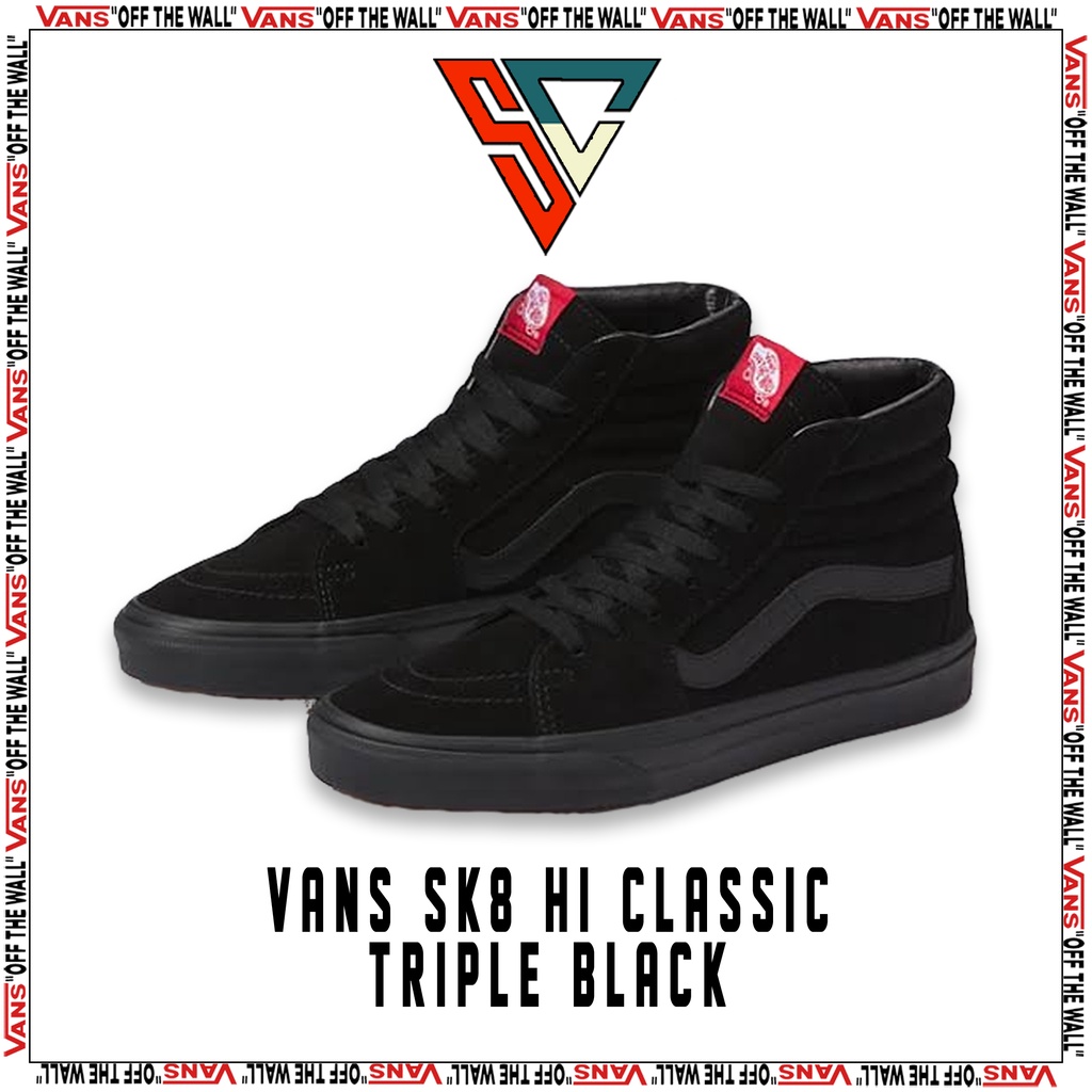 Vans Sk8 Hi Classic Black Black Original Global Market