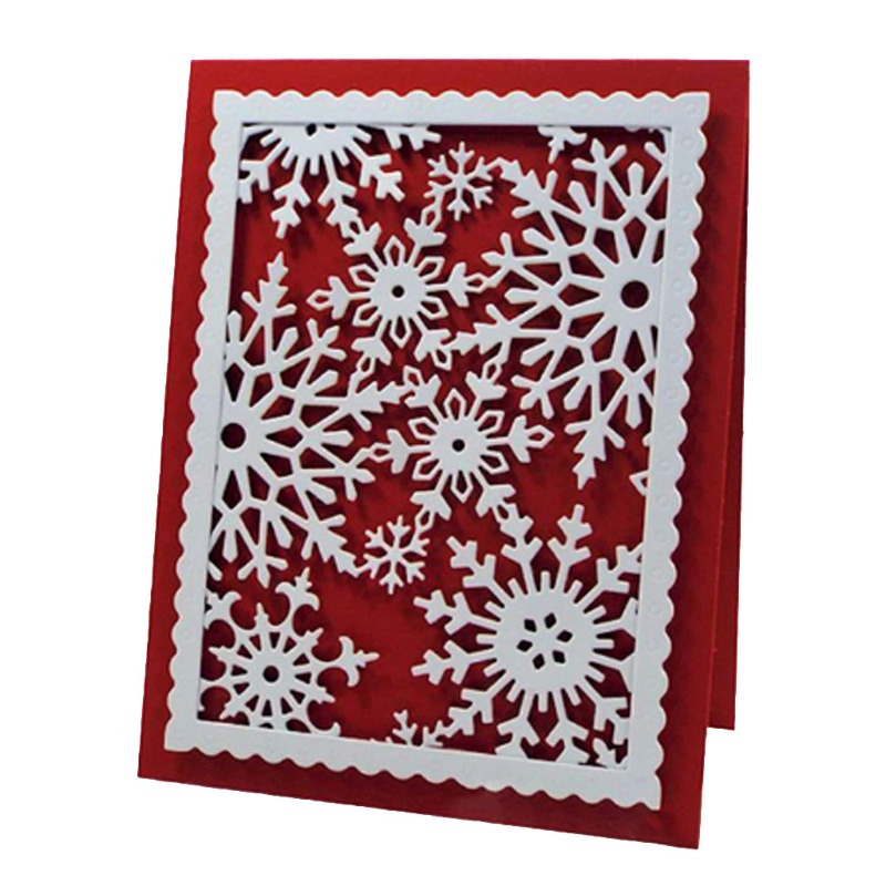 Zzz Cetakan Stensil Cutting Dies Motif Snowflake Natal Untuk Scrapbook / Craft DIY