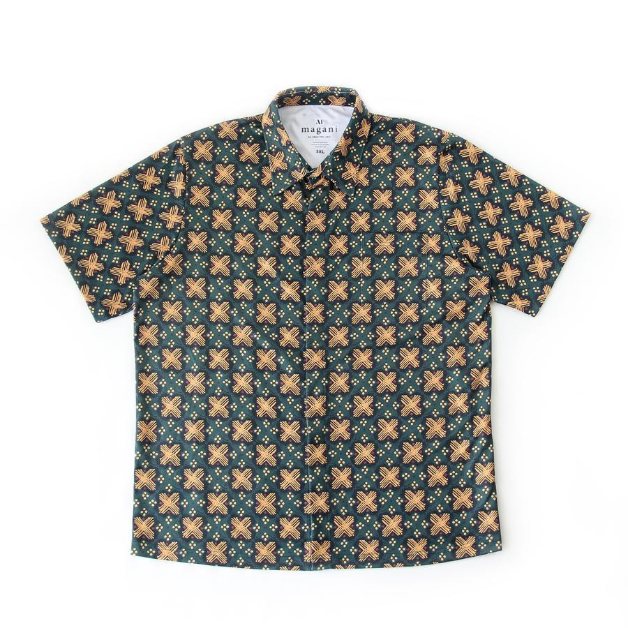 MAGANI Nosweat Emerald Tesselation - Kemeja Batik Lengan Pendek