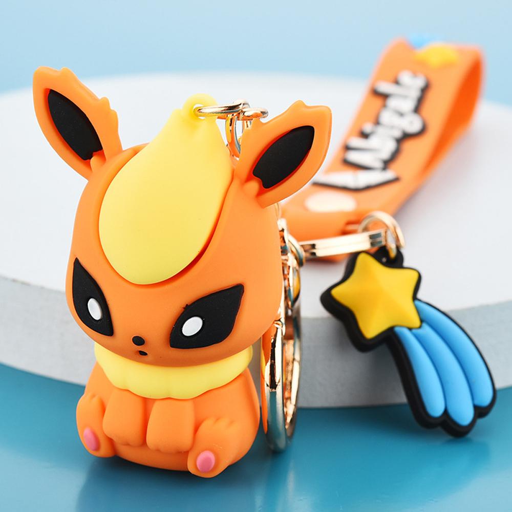 NEEDWAY Gantungan Kunci Pokemon Mainan Anak Model Kartun Boneka Anime Figure PVC Pikachu Action Figure