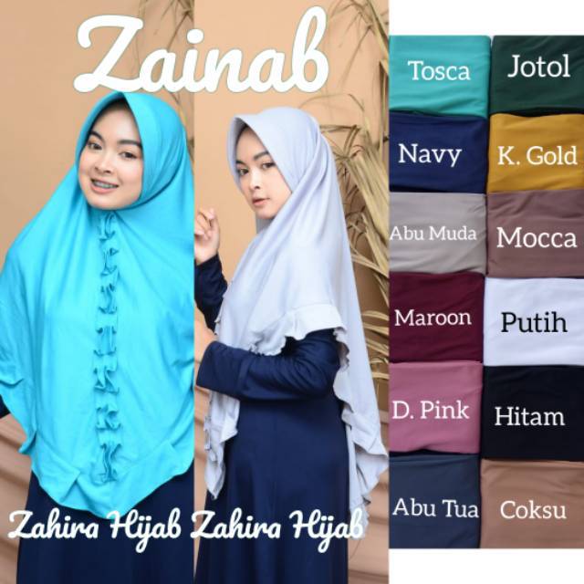 Jilbab Renda Rempel Jumbo ZAINAB Kerudung Bergo Instan Hijab Instant