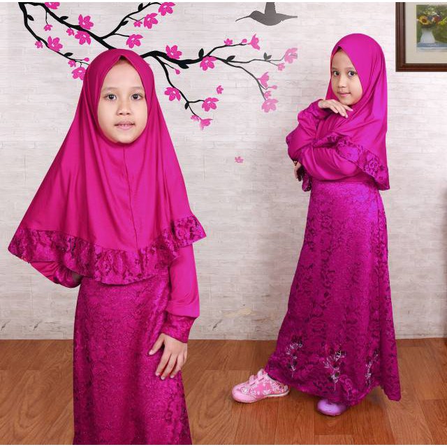 Setelan gamis anak brukat hawwa aiwa TERBARU