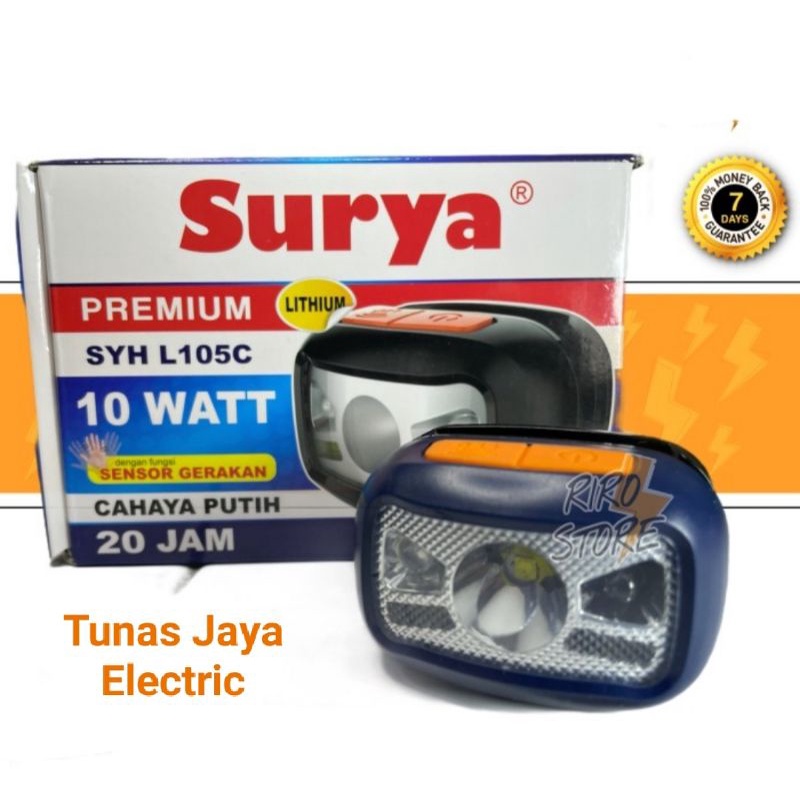 Senter Kepala LED dengan Sensor Gerak L-105C SURYA