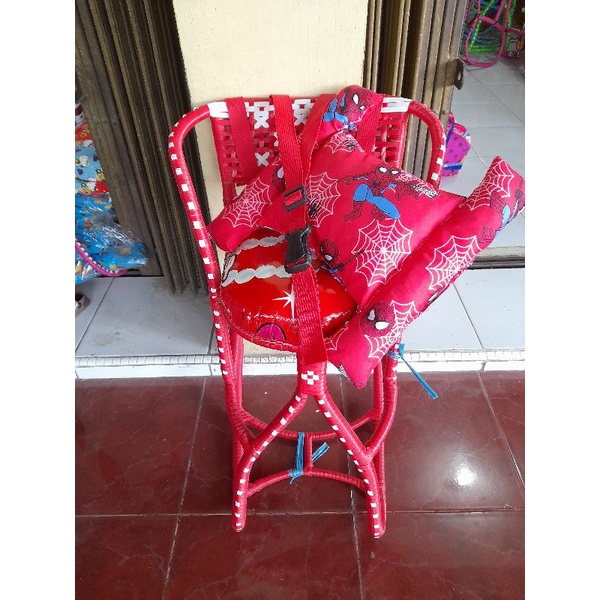 PAKET MURAH Kursi Boncengan Anak Motor Matic Lilitan Full Dilengkapi Sabuk Pengaman Dan BANTAL STANG