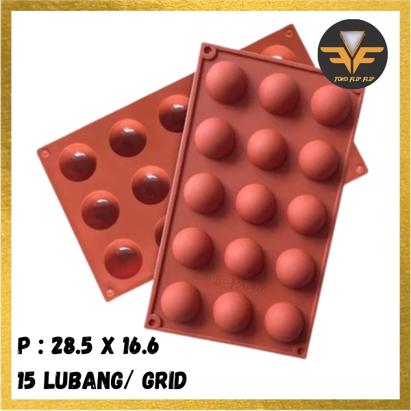 Cetakan Coklat Silicone 15 Grid Dome Setengah Lingkaran 15 Grid Baking Molds Silicone Cetakan Dome Coklat Jelly Pudding Es Batu Silicone 15 Grid TERMURAH TERLARIS