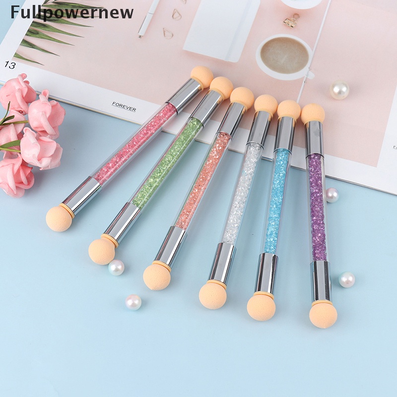 [FULL] Double-headed Gradient Brushes Acrylic Rhinestone Handle Sponge Nail Brush Pen