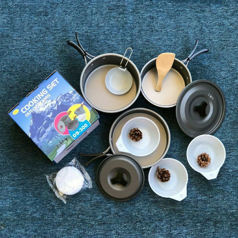 COOKING SET DS 300 - ALAT MASAK PANCI KEMPING GUNUNG DS 300 CAMPING NESTING