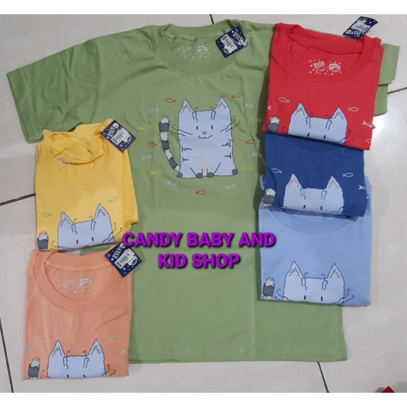 Oblong Kaos Ryan Club Anak 6 8 10 12 14 Gulon Pendek Murah Halus Lembut SNI