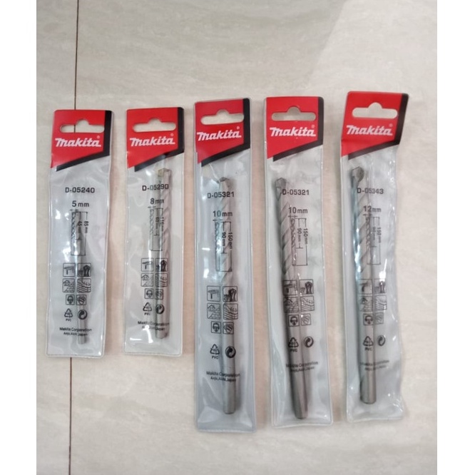 ORIGINAL MATA BOR BETON MAKITA ASLI / MASONRY DRILL / MATA BOR TEMBOK UKURAN 5 MM 8 MM 10 MM 12 MM