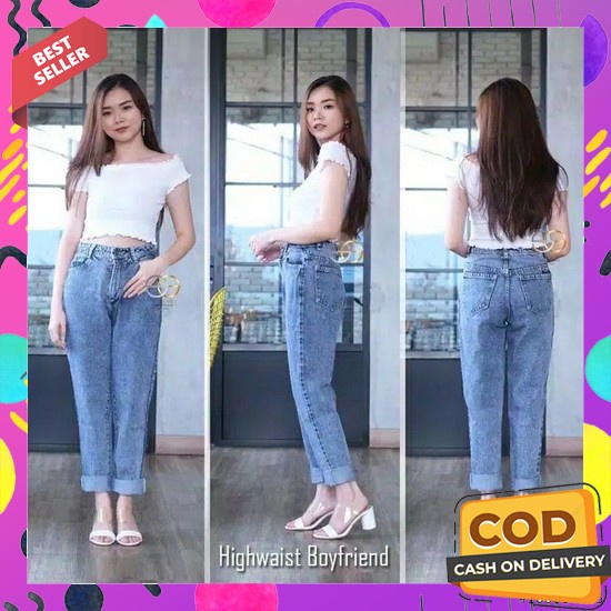 Celana Jeans Wanita - Baggy Jeans Wanita Saku Rawis Kekinian - Ba Xs669 [ Kulot Putih Unfinish ] Kek