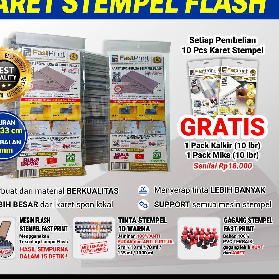 

Karet Spon/Busa Stempel Flash Warna 15 x 33 CM ✔