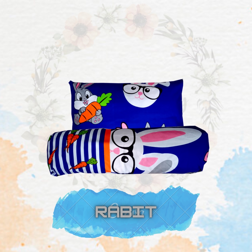 Sarung Bantal dan Guling Tidur Motif Polos dan Karakter Anak Aesthetic | Adem, Halus, Anti Luntur