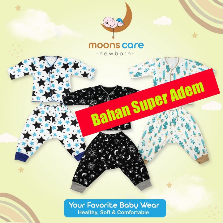 Newborn Moons stelan panjang Newborn Buka kaki Stelan Baru Lahir baju bayi