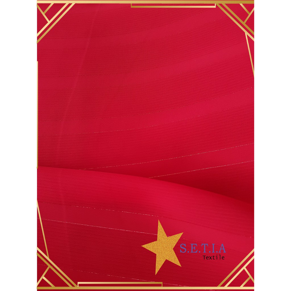 Kain Polos / Polosan Yoryu warna Merah Glitter LK 1.5m