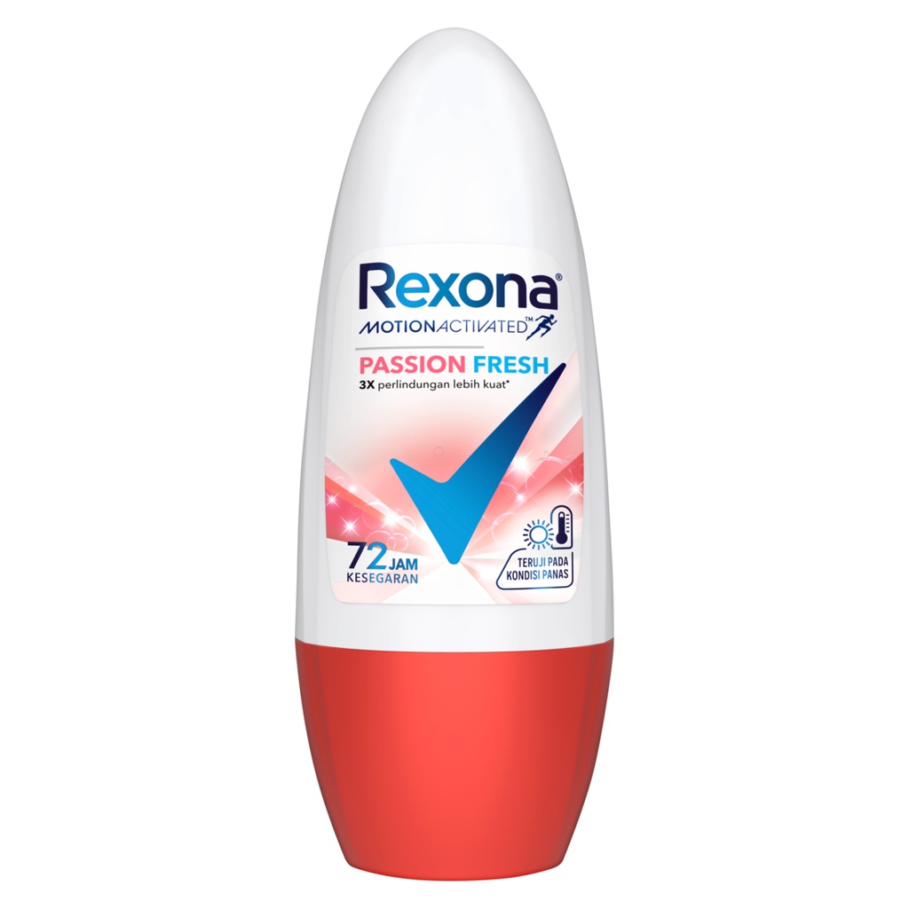 Rexona Women Deodorant Roll On Antiperspirant Passion 72 Jam Kesegaran 45Ml