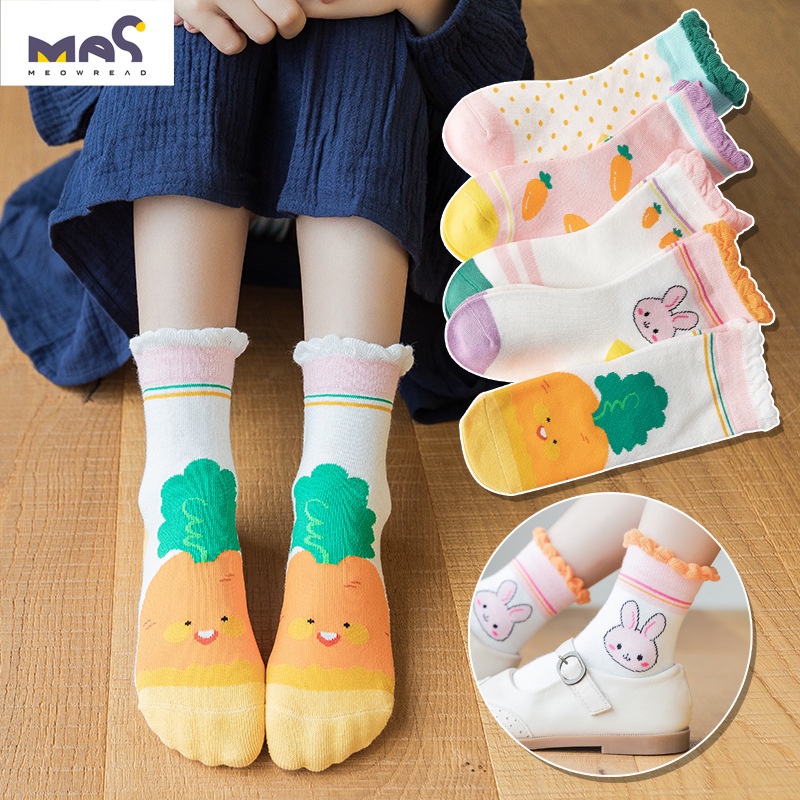 Kaos Kaki Anak Perempuan Fashion Korea Motif Pink Kelinci Cewek Sock Kids Rabbit Usia 3-12 Tahun TK SD