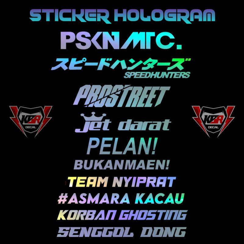 Stiker Cutting Hologram PSKNMTC RX KING JET DARAT SPEEDHUNTERS STUSSY Stiker Helm Stiker Motor Stiker Racing