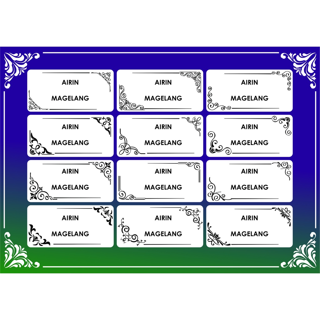 

LABEL NAMA UNDANGAN MOTIF ORNAMENT 1