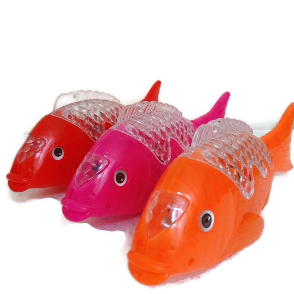Mainan Anak Bayi Ikan Lampu  Led Berjalan Dan Bersuara 