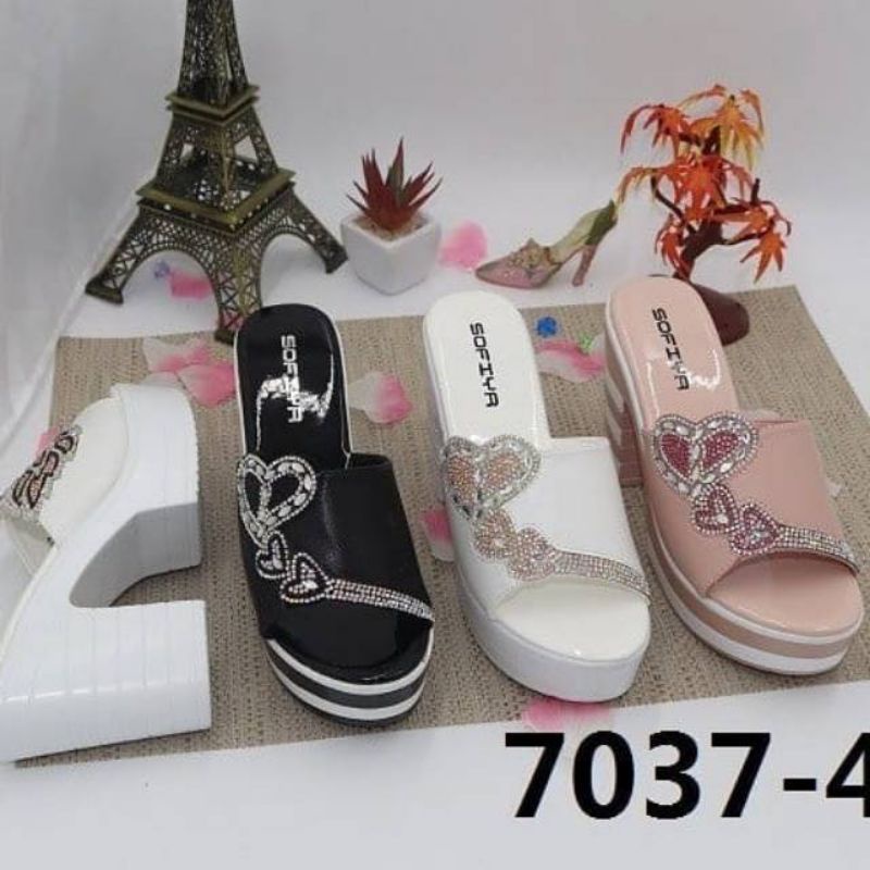 SANDAL SLOP HAK TINGGI | SOFIYA 7037-2