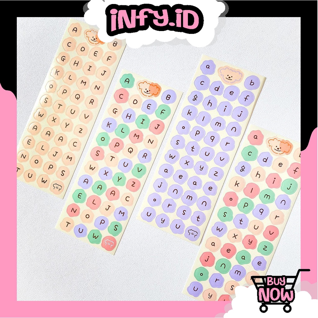 INFY -  R440 1Pcs CUTE ALPHABET Sticker Deco DIY Planner BUJO Stiker Aesthetic