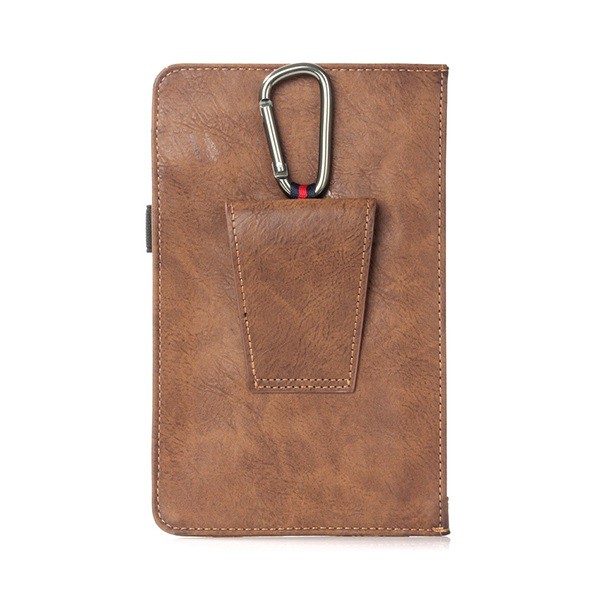 Waist Phone Bag PU Leather Vintage Model for Men - 6.3 inch Max - Tas Pinggang untuk Handphone