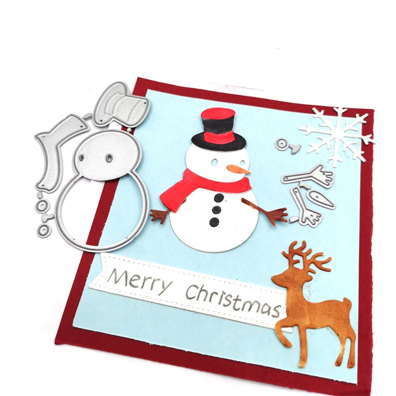 Cutting Dies Bahan Carbon Steel Desain Snowman Natal Untuk Membuat Kartu Kertas Album Foto Scrapbooking