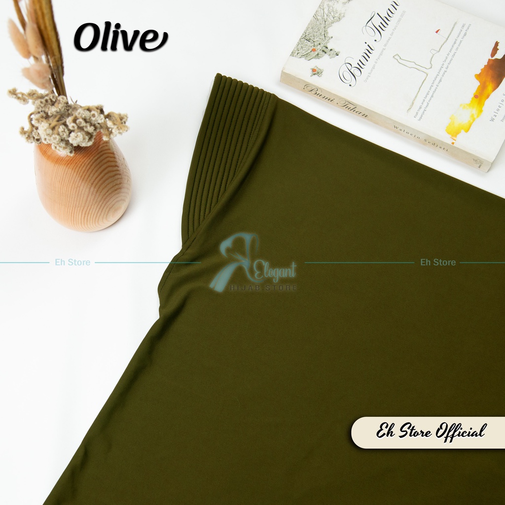 JILBAB BERGO HAMIDAH SPANDEX JERSEY PREMIUM | HIJAB SPORT I JILBAB SPORT I KERUDUNG BERGO I JILBAB INSTAN-Olive