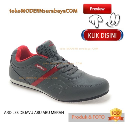 ARDILES DEJAVU ABU-ABU MERAH sepatu pria kets casual sneakers