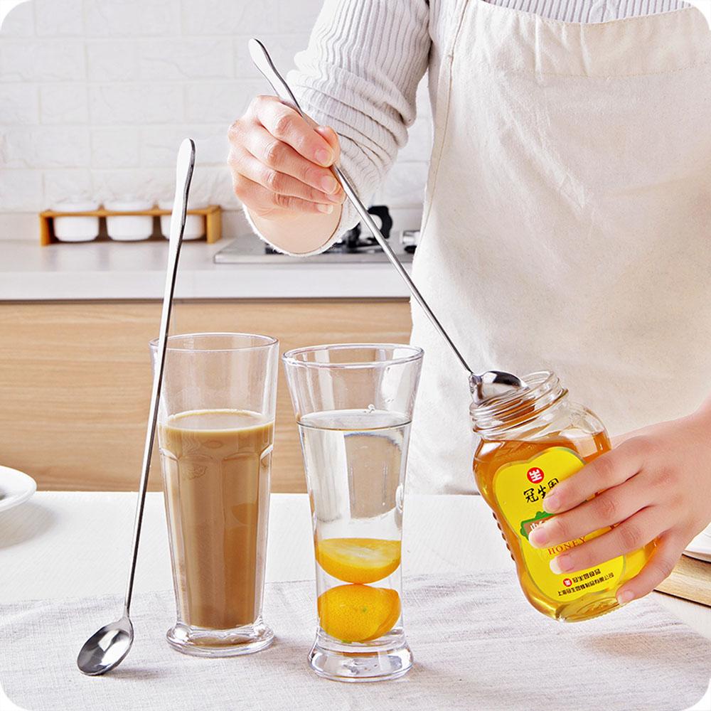 Wonder Honey Sendok Aduk Aksesoris Dapur Es Krim Gagang Panjang Peralatan Makan Stainless Steel