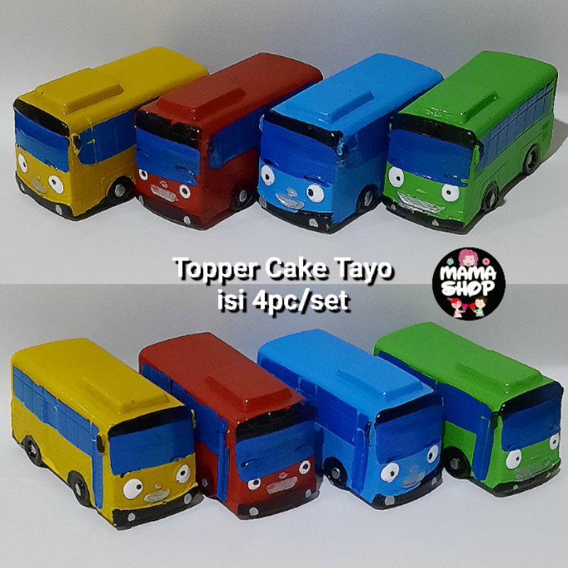 TOPER CAKE FIGURE BUS TAYO UNTUK PATUNG HIASAN KUE ULTAH ANAK