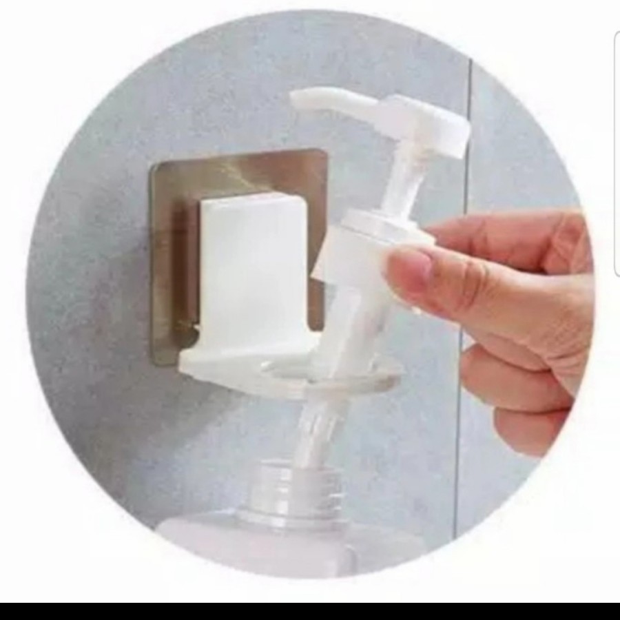 Gantungan botol sabun shampoo dinding tempel holder dispenser bathroom serbaguna praktis hemat tempa