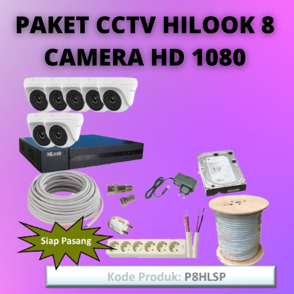 PAKET CCTV HILOOK 8 CAMERA