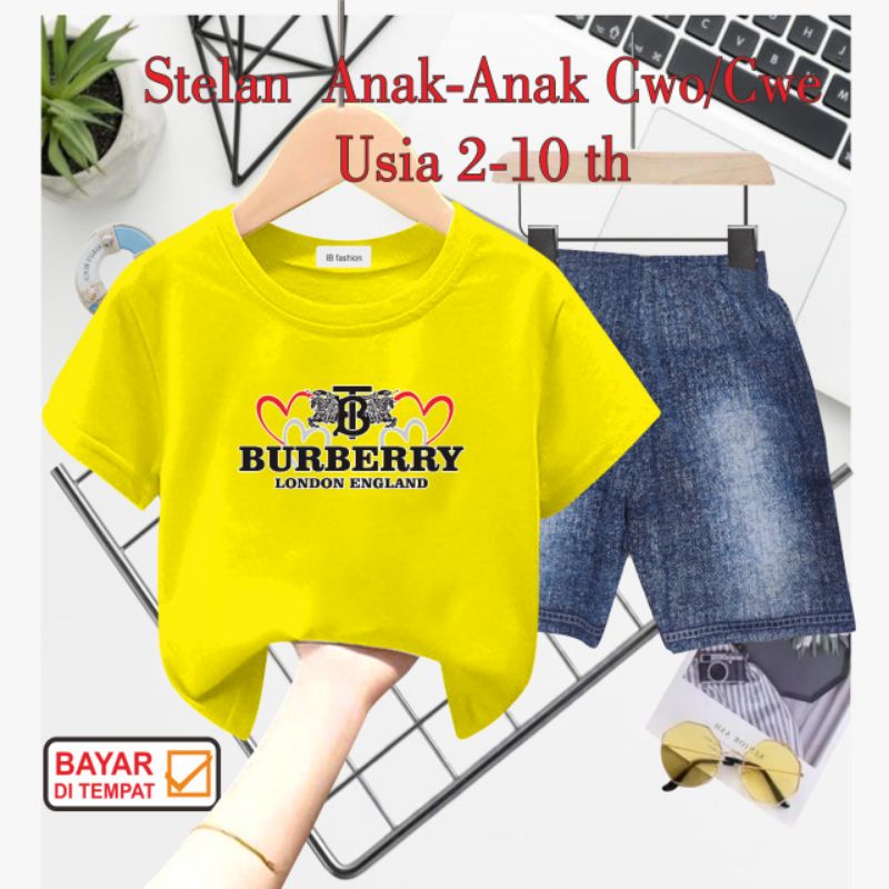 ((IB))SETELAN ANAK2 UNISEX SEMI JEANS/BUR83RRY DIGITAL SABLON