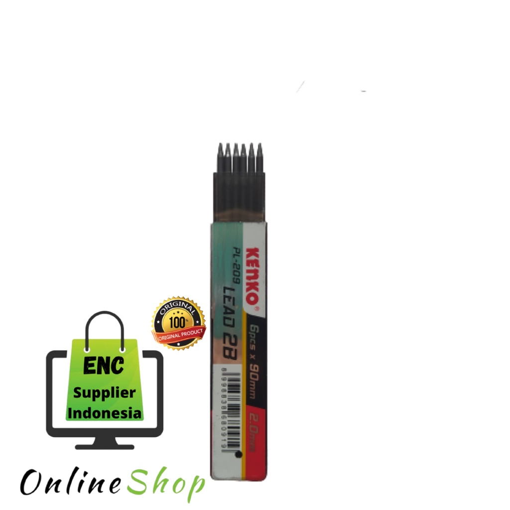 

kenko 6 tube isi pensil 2B mekanik pl 209 2.0 x 90 mm pencil lead pl-209 refill per 6 tube - enc.sup