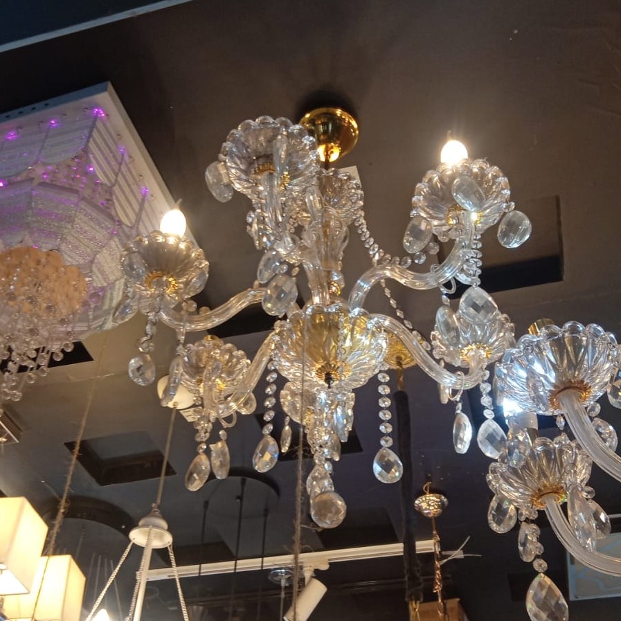 Lampu Gantung Hias - Lampu Gantung Lilin Kristal 8935-6 GD