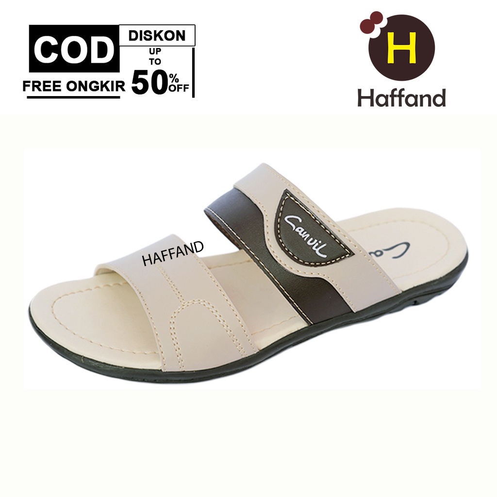 Sandal selop pria kulit sandal slide casual murah terbaru/Sendal pria kekinian keren kasual