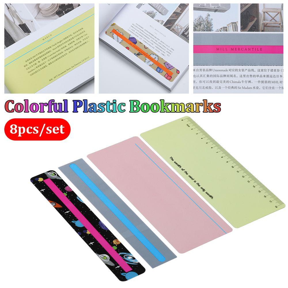 PINEAPPLE Nanas 8pcs /Set Bookmark Plastik Warna Warni Hadiah New Marked Color PVC Alat Bantu Membaca Tape Plastik Warna-Warni Kreativitas Highlight Strip