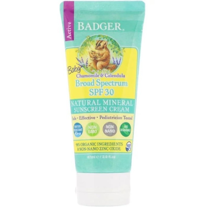 Badger Baby Sunscreen UV Cream SPF 30 (87mL) Badger Sunblok Bayi USA