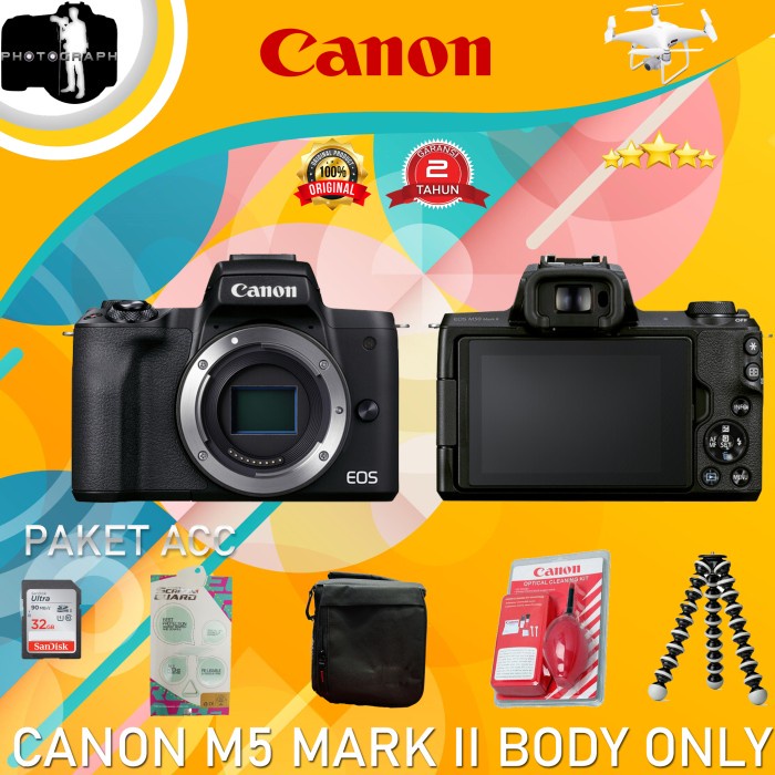 CANON EOS M50 MARK II BODY ONLY - CANON M50 II BODY ONLY GARANSI RESMI - KAMERA ONLY