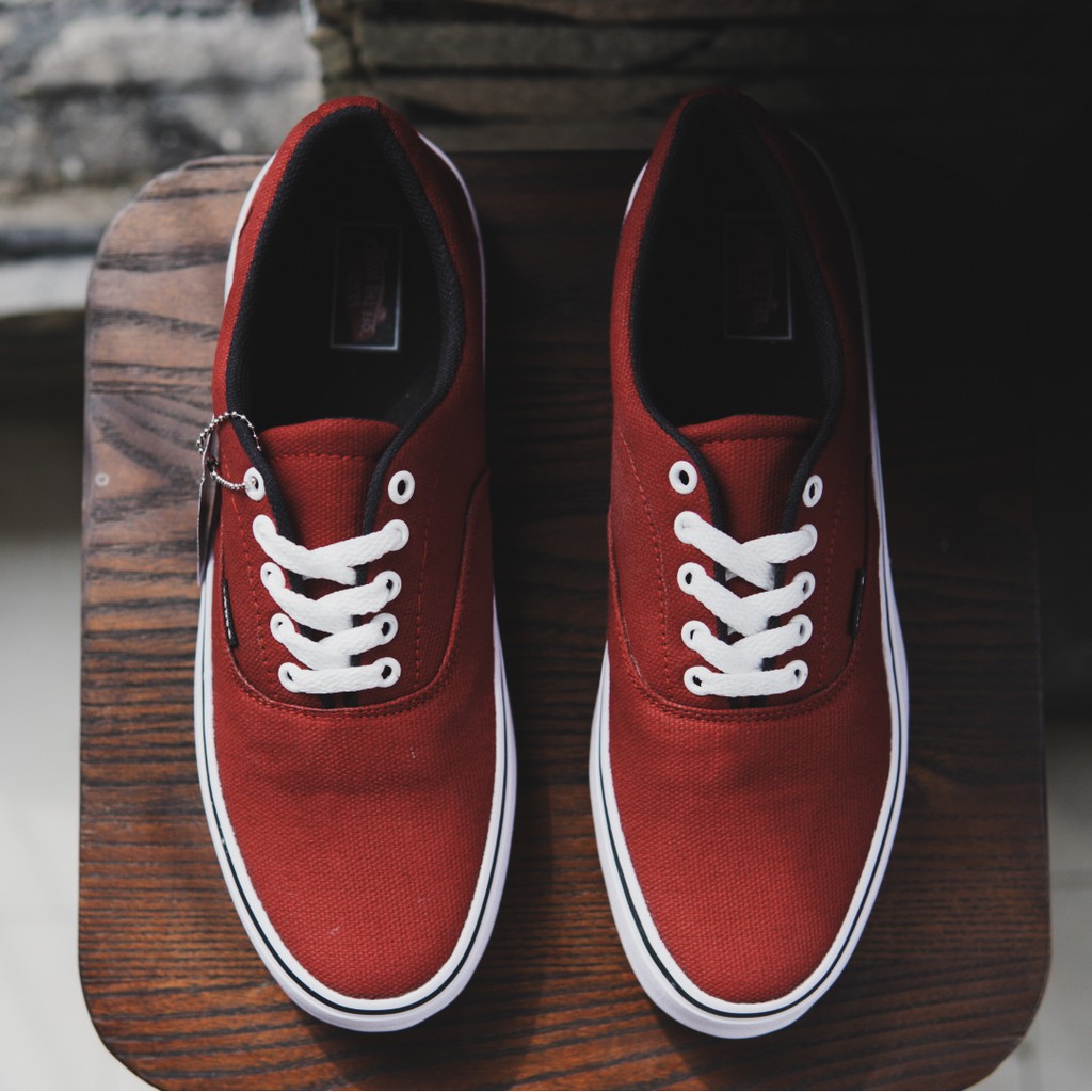 Recomended ! Sepatu Vans Authentic Era Maroon Sneakers Pria/Wanita Kets Murah Sekolah Kasual Bertali