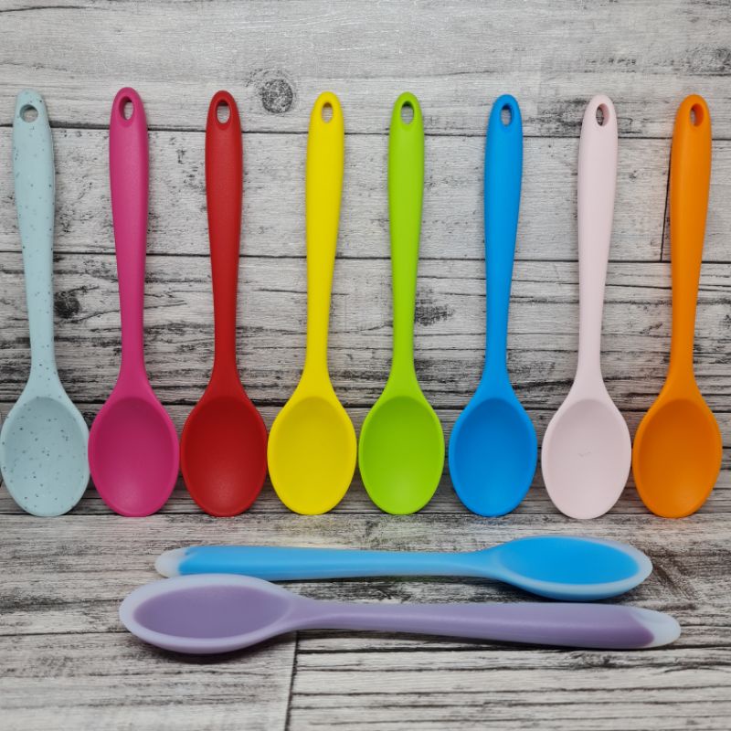 small silicone cooking spoonela / sendok oval kecil tebal 21cm