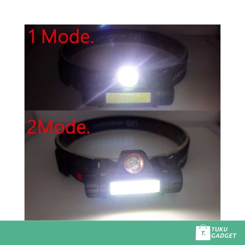 TGID Senter Kepala LED Headlamp Q5 + COB USB Rechargeable