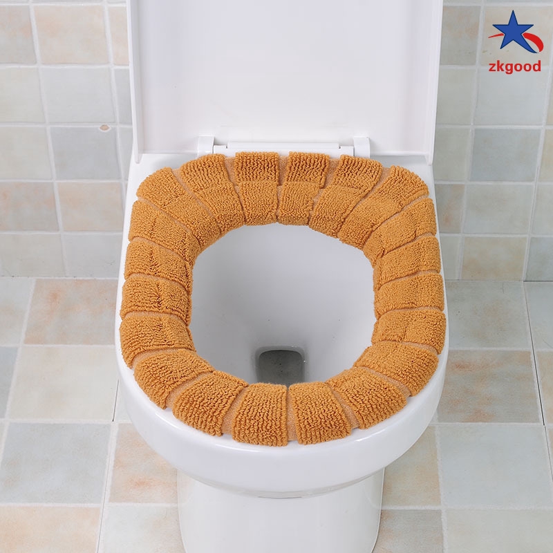 1pcs Multicolor Comfortable Toilet Seat Cover Velvet Coral Pumpkin