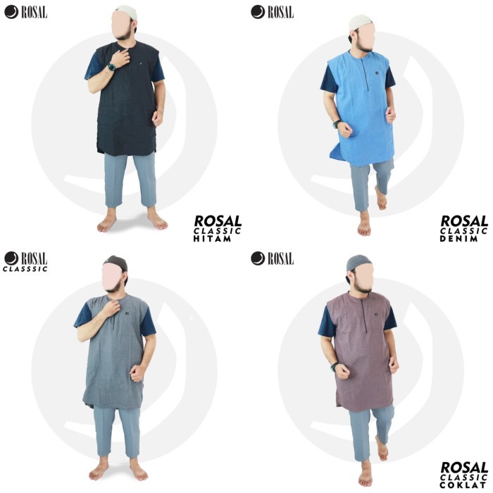 Sholat-Rompi- Baju Koko Gamis Muslim Rosal (Rompi Sholat) Ukuran M - Jumbo Xxl - Putih, Xxxl -Rompi-