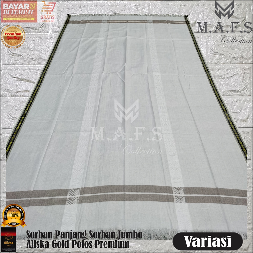 Sorban Panjang Sorban Aliska Jumbo Polos Putih &amp; Warna