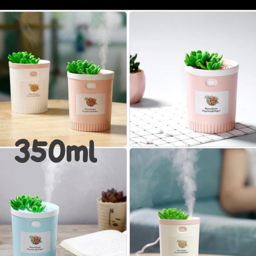 Humidifier Aromaterapi Succulents Creative Difusser 7 Color Lamp 350ml