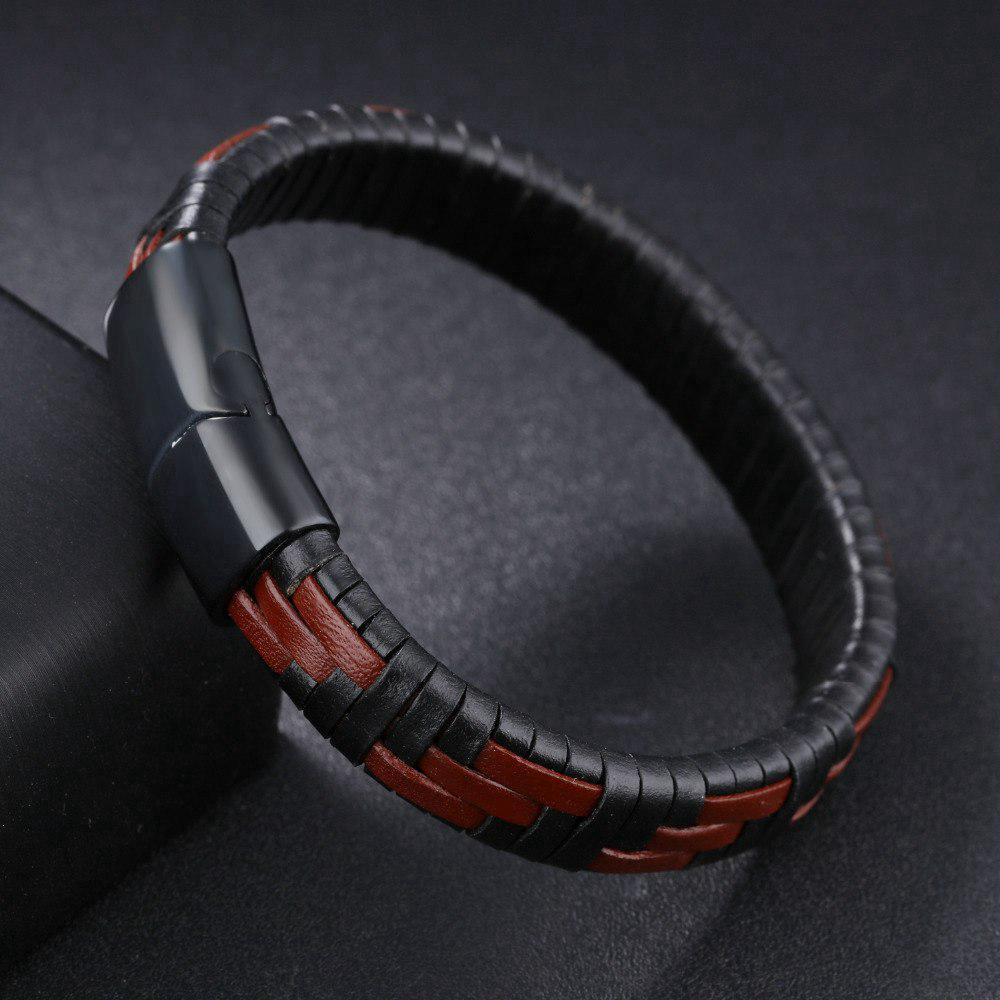 OPK Gelang kulit buatan tangan dikepang pria hitam OPK Gelang kulit buatan tangan dikepang pria hitam